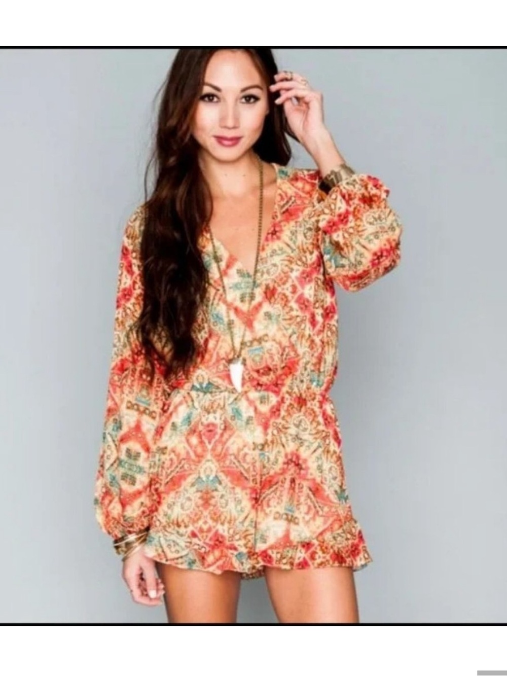 Show Me Your Mumu Rocky Romper Santiago Sandstone Size Small
